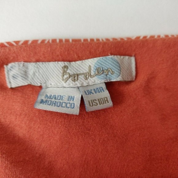 Boden St Lucia Halter Dress Size UK 14R US 10 R Orange White Geometric Printed - Picture 7 of 9